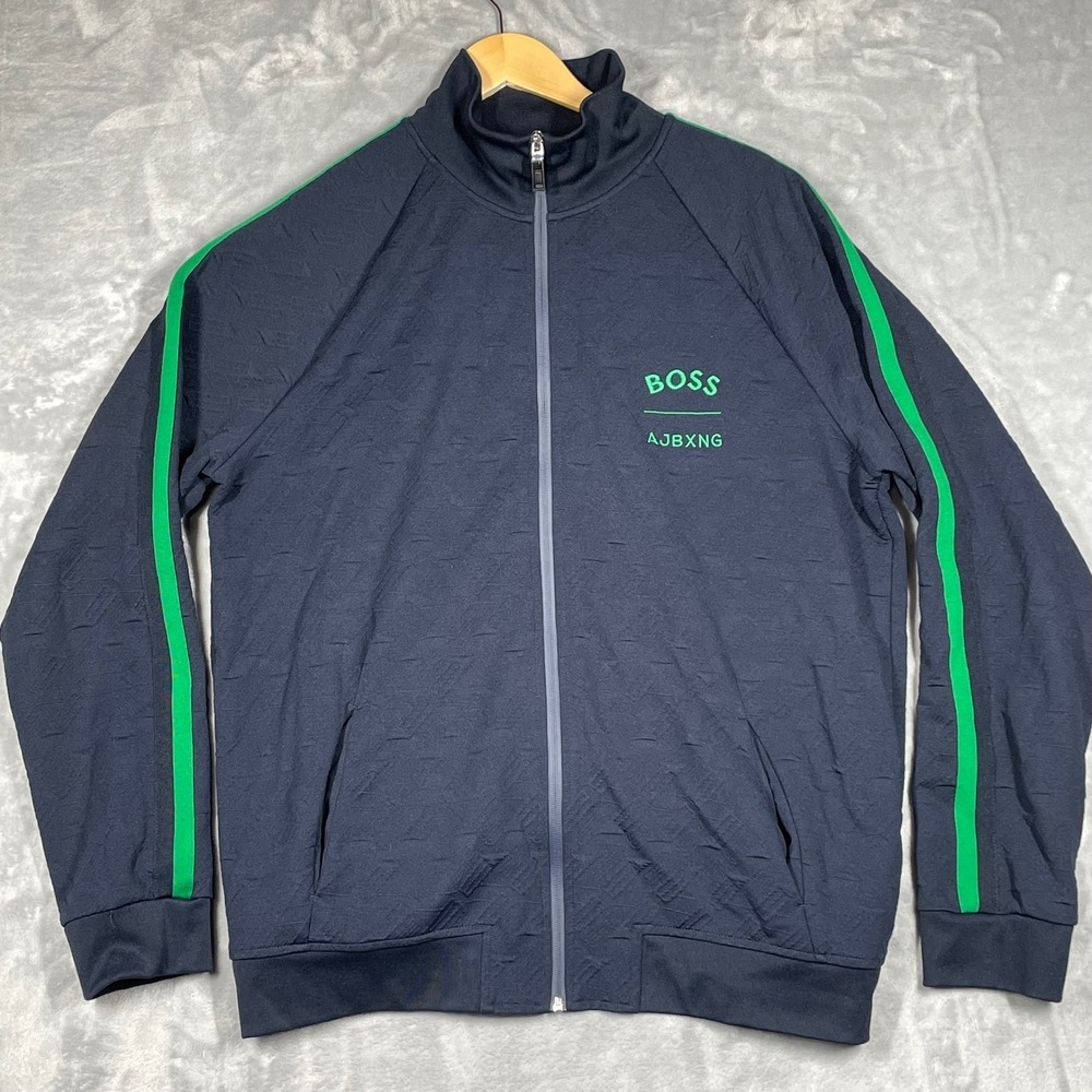 Hugo Boss AJBXNG Anthony Joshua Track Jacket Navy Blue Green Mens XL Full Zip